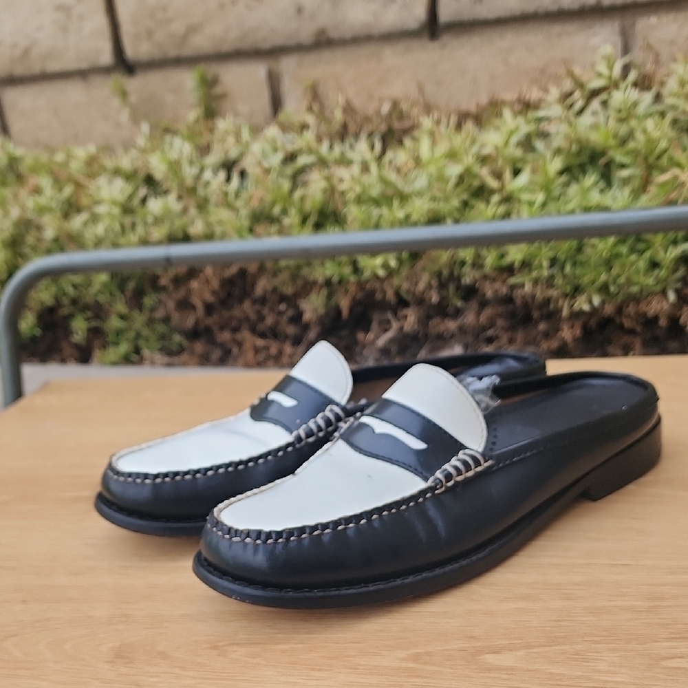 G.H. Bass & Co.Weejuns Black and White Mules Size 7